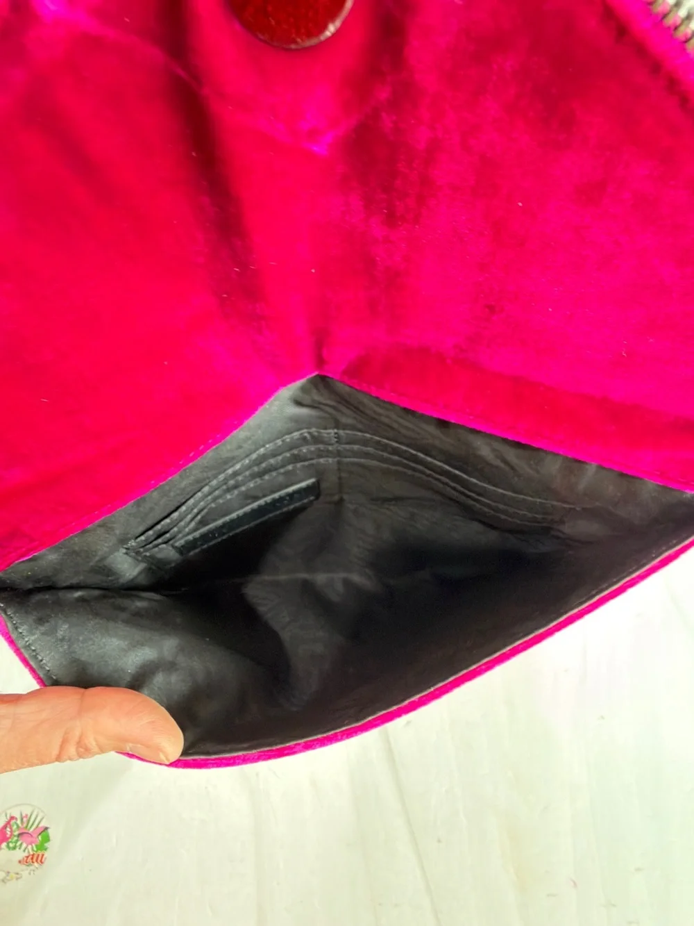 REBECCA MINKOFF LEO CLUTCH FUSCHIA TRENDY COCKTAIL FORMAL CHIC HOT PINK